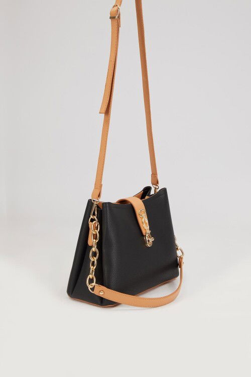 Siyah-Camel  Kadın Omuz Çantası 930228