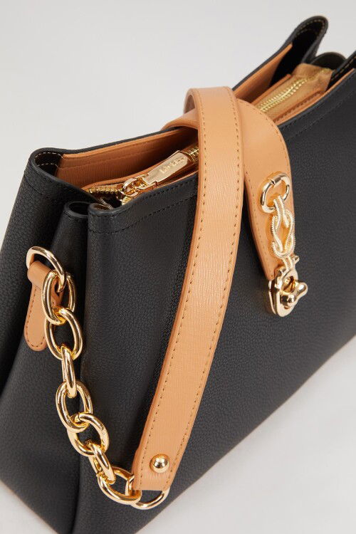 Siyah-Camel  Kadın Omuz Çantası 930228