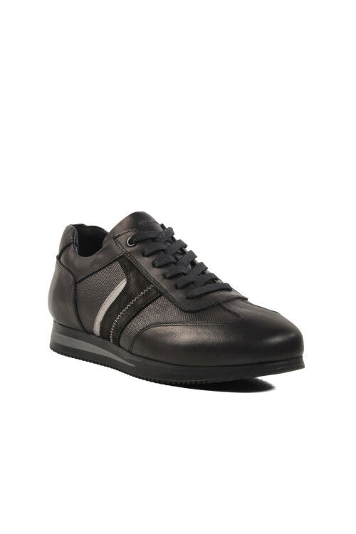 Black Genuine Leather Mens Casual Shoes 5Y0693-7811 M