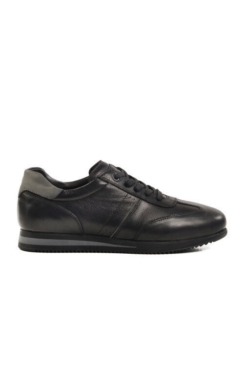 Black Genuine Leather Mens Casual Shoes 5Y1543-7811 M
