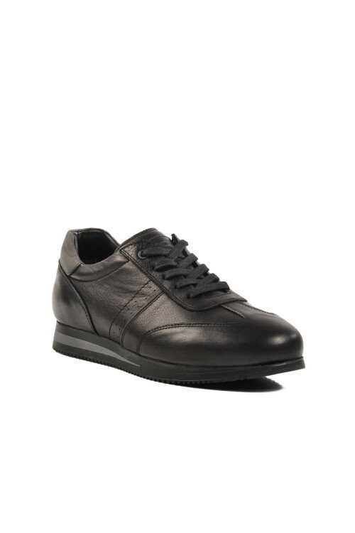 Black Genuine Leather Mens Casual Shoes 5Y1543-7811 M