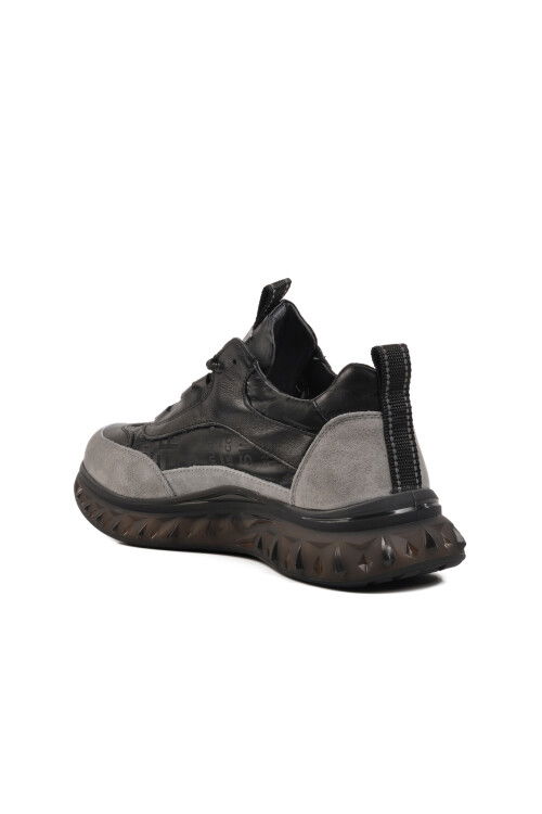 Black Genuine Leather Mens Sneakers 25Y592 M