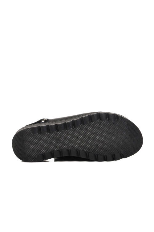 Black Genuine Leather Velcro Womens Sandals Z265 Z