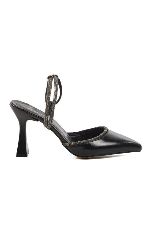 Black Thin Heeled Womens Evening Shoes 417603 Z