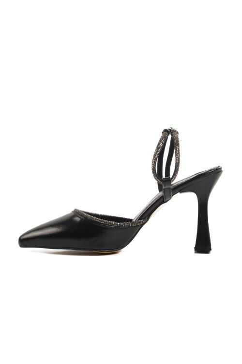 Black Thin Heeled Womens Evening Shoes 417603 Z