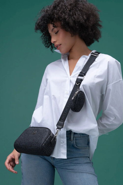 Black Womens Shoulder Bag with Wallet BNT-1278