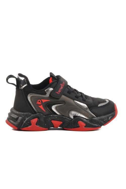 Black Red Velcro Childrens Sports Shoes BNI-11033 F