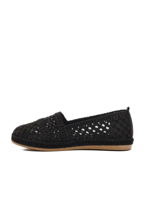Black Knitted Knitwear Womens Ballerinas PC-54570 Z