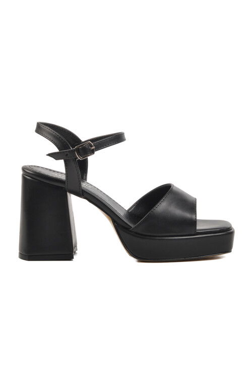 Black Platform Heel Womens High Heel Shoes 284091 Z