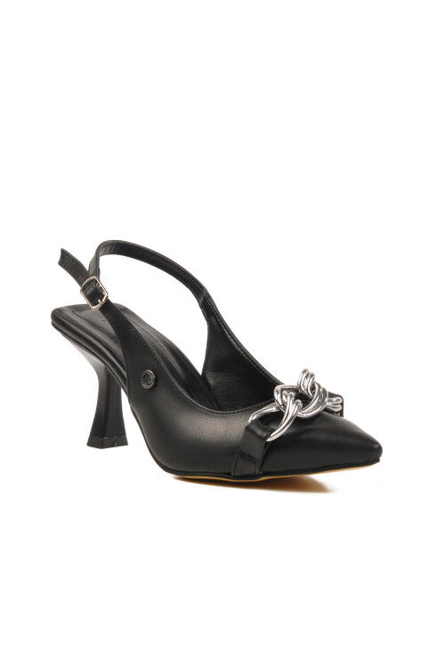 Black Thin Heeled Womens Evening Shoes PC-54739 Z