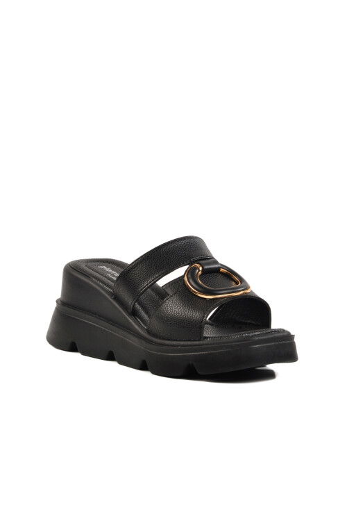 Black High Sole Womens Slippers PC-7534 Z