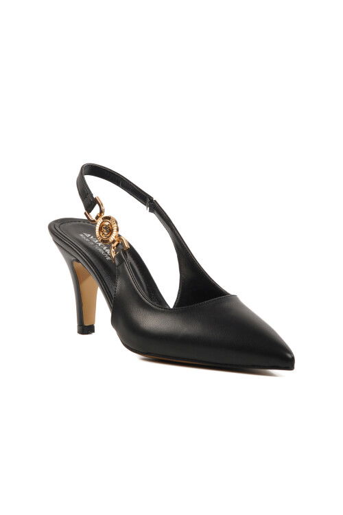 Black Womens Thin Heeled Shoes 312390 Z