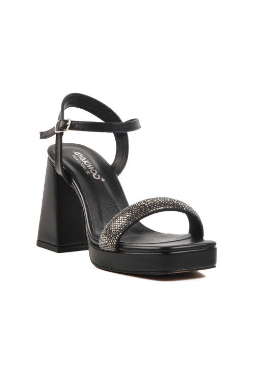 Black Platform Heel Womens Evening Shoes 336535 Z