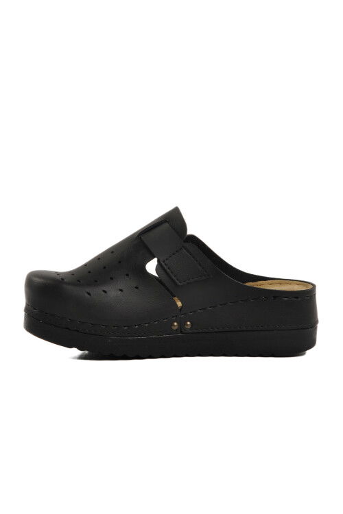 Black Anatomical Unisex Sabo Slippers 07-008 G