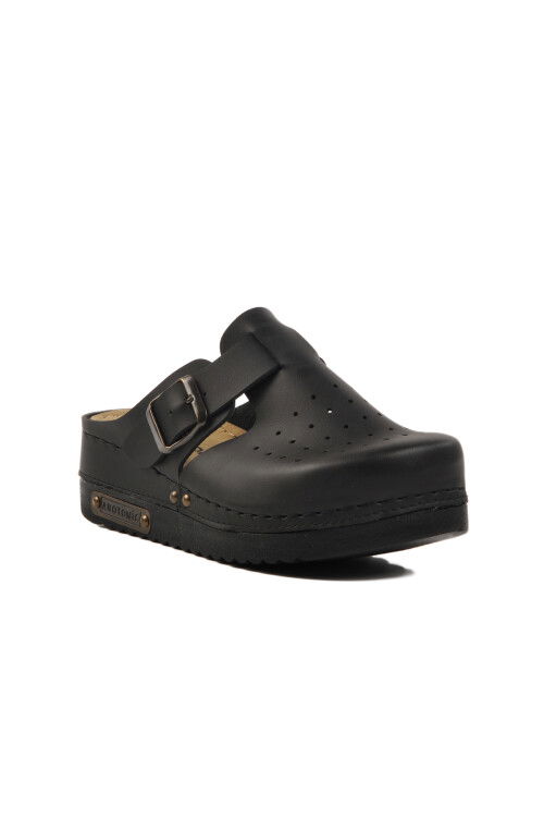 Black Anatomical Unisex Sabo Slippers 07-008 G