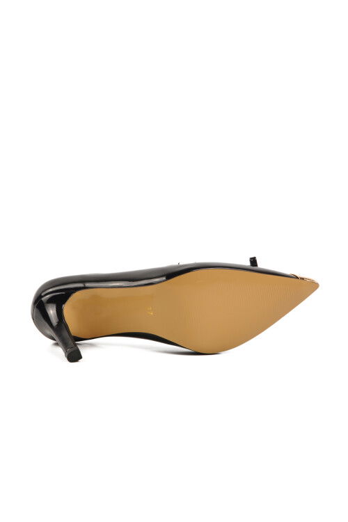 Black Patent Leather Thin Heeled Womens Evening Shoes 312301 Z