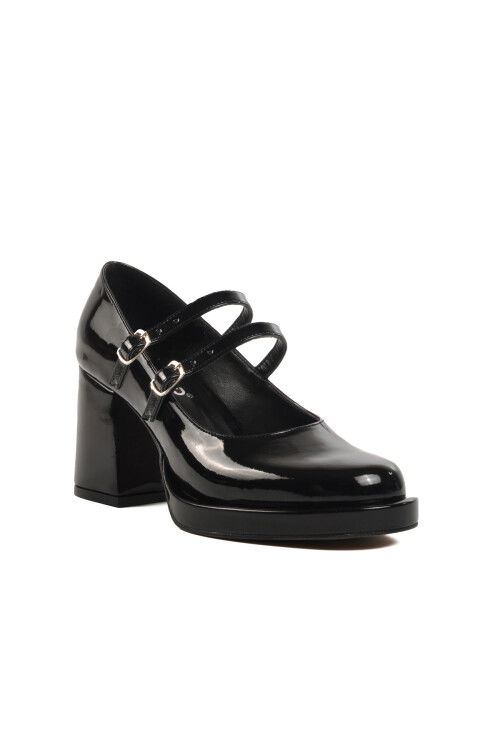 Black Platform Heel Womens Evening Shoes 336526 Z