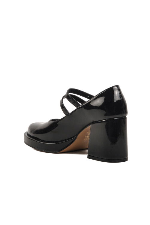 Black Platform Heel Womens Evening Shoes 336526 Z