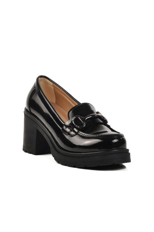 Black Patent Leather High Heel Womens Casual Shoes 572401 Z