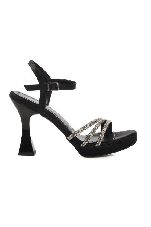 Black Thin Heeled Womens High Heel Shoes 448186 Z