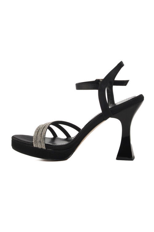 Black Thin Heeled Womens High Heel Shoes 448186 Z