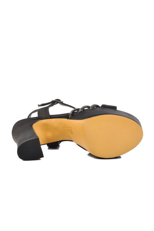 Black Satin Womens High Heel Evening Shoes 655413 Z