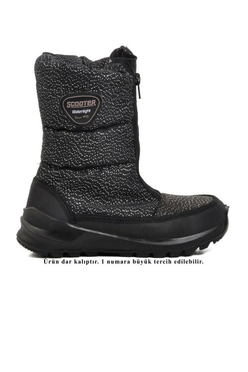 Black Glitter Waterproof Girls Snow Boots F7447 F