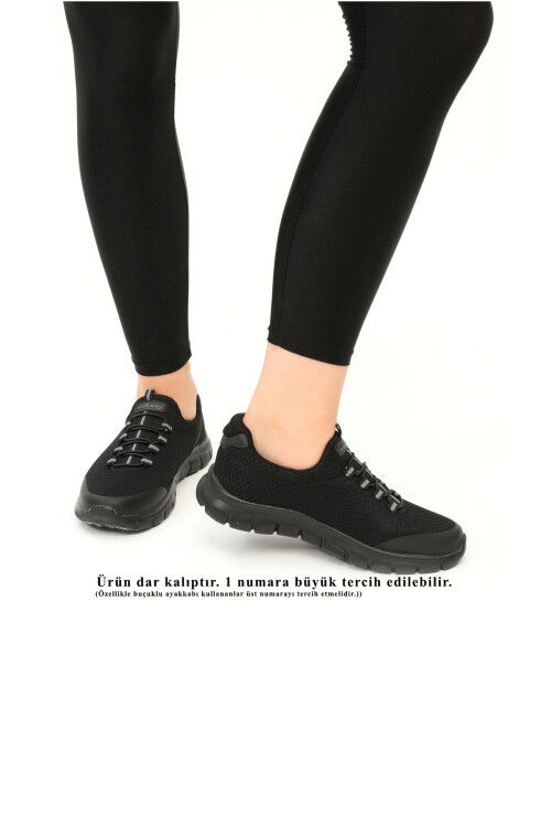 Black Mesh Lightweight Flexible Narrow Fit Womens Sneakers Flexible G