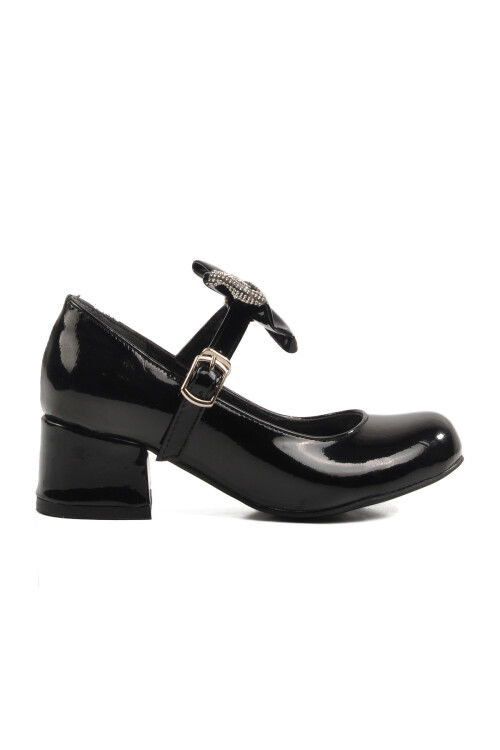 Black Bowknot Ribboned Girl Ballerina Flats 36 P