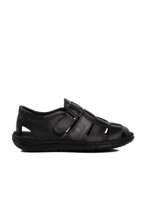 Black Velcro Mens Sandals 476424 M