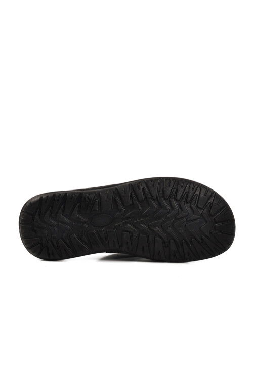Black Cross-Strap Lightweight Mens Slippers 476404 M