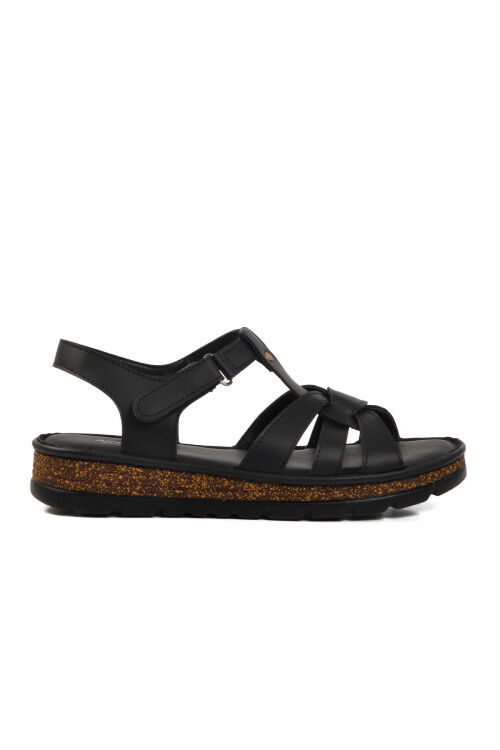 Black Velcro Womens Sandals 492127 Z