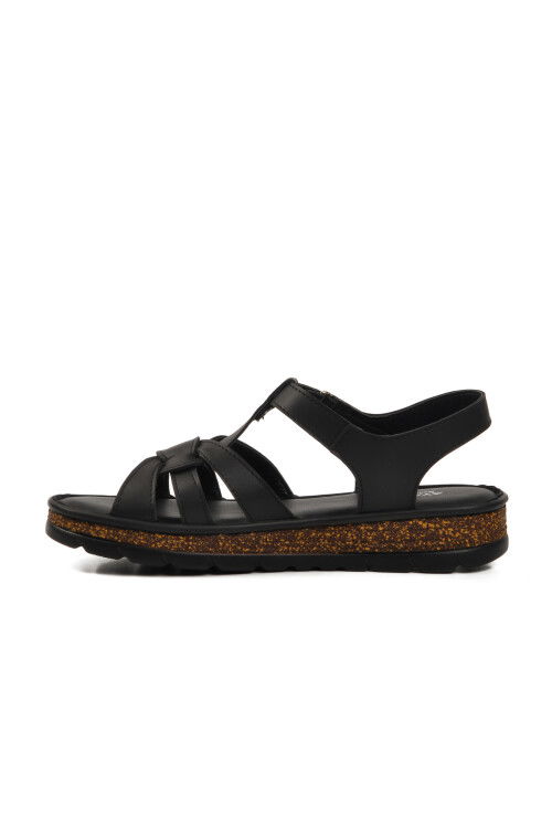Black Velcro Womens Sandals 492127 Z