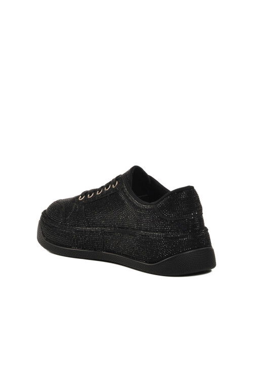 Siyah Taş İşlemeli Kadın Sneaker 25Y451-10 Z