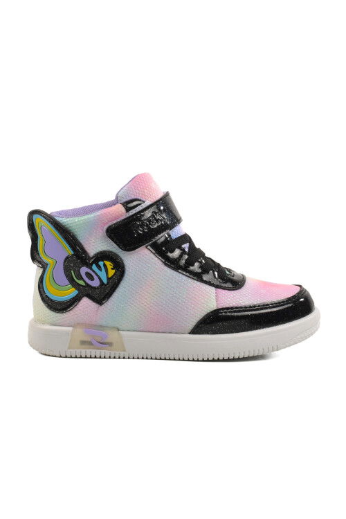Black Velcro Ankle Girl Sneaker 6503 F