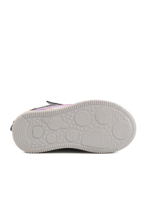 Black Velcro Ankle Girls Sneakers 6503 P