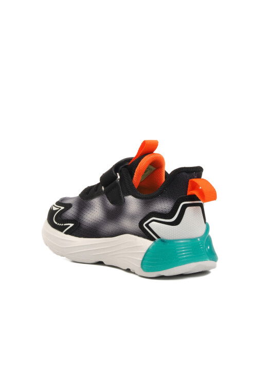 Siyah Turuncu Cırtlı Unisex Çocuk Spor Ayakkabı 1977 P