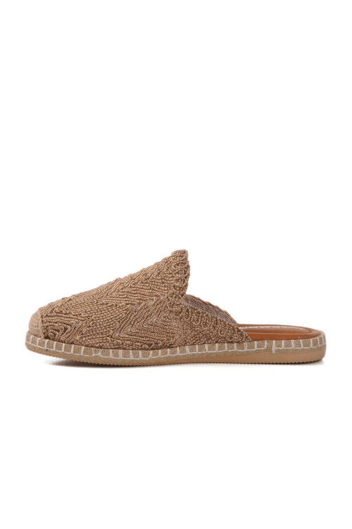 Tan Closed Front Knitted Womens Slippers 542042 Z