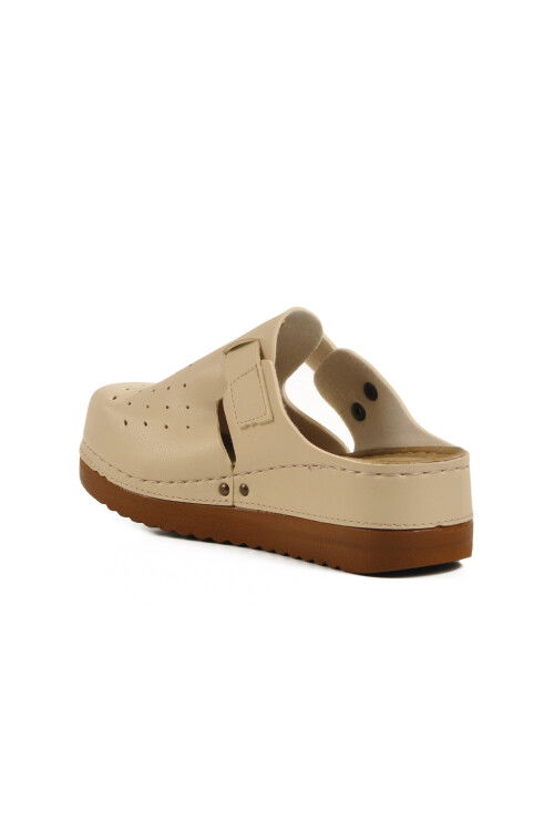 Beige Anatomical Unisex Sabo Slippers 07-008 G