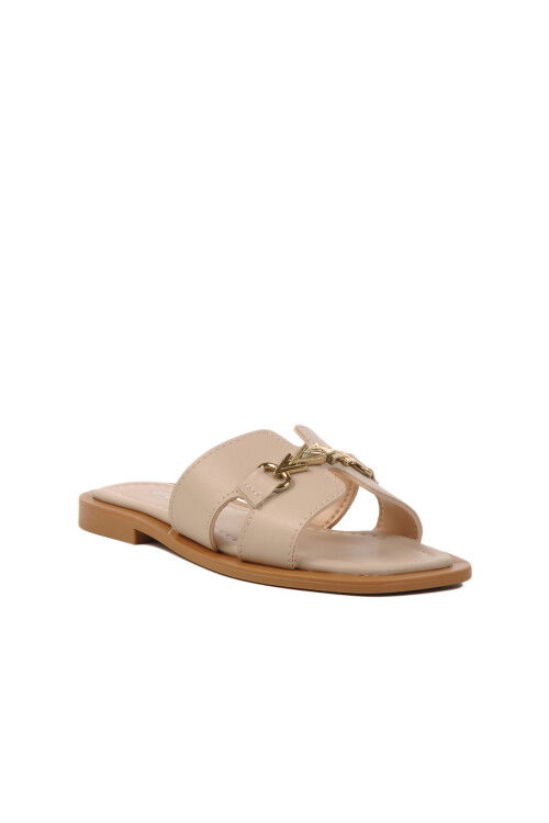 Beige Light Thin Sole Womens Slippers 246041 Z