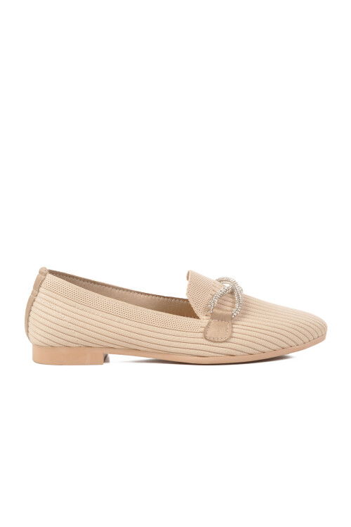 Beige Lightweight Knit Womens Ballerinas 517029 Z