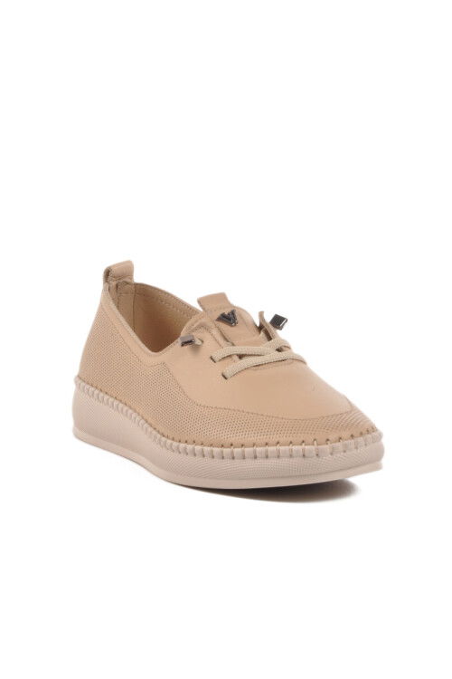 Beige Genuine Leather Anatomic Womens Casual Shoes Z083 Z