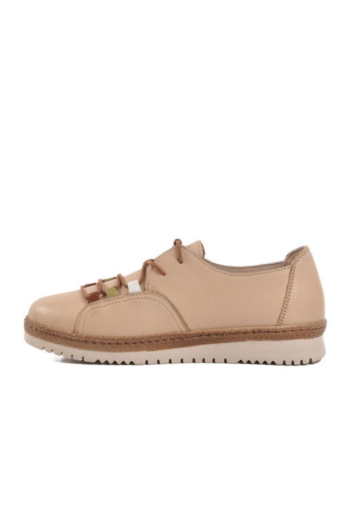 Beige Genuine Leather Anatomic Womens Casual Shoes Z132 Z
