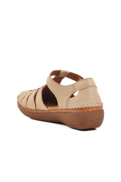 Beige Genuine Leather Womens Sandals 25190247Y Z