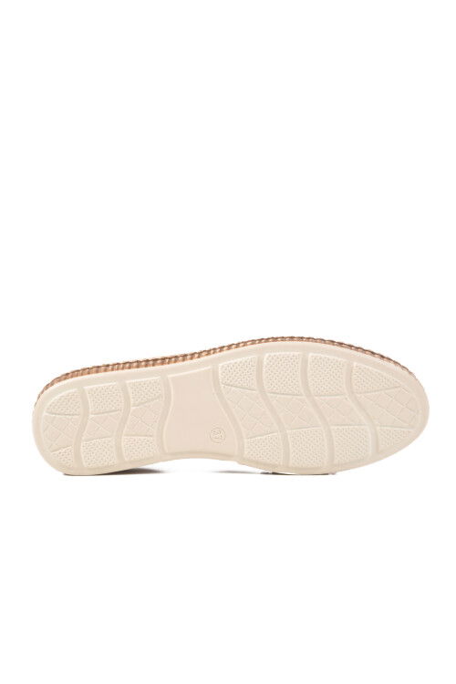 Beige Genuine Leather Womens Casual Shoes 231747 Z