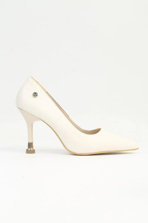 Beige Thin Heeled Womens Evening Shoes PC-54022 Z