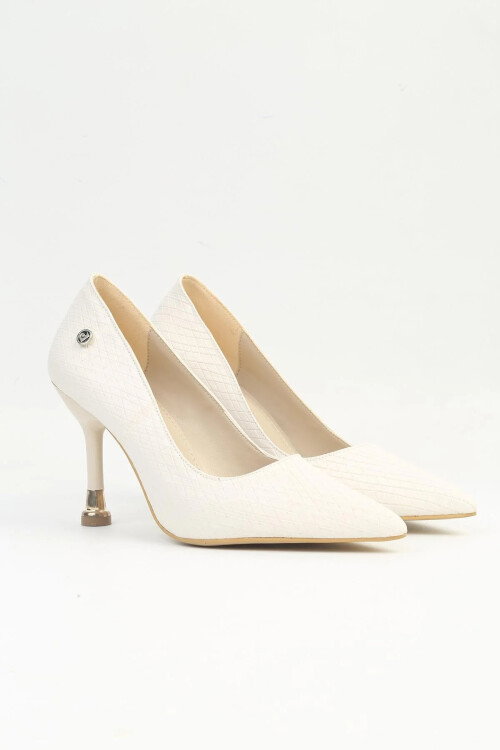 Beige Thin Heeled Womens Evening Shoes PC-54022 Z