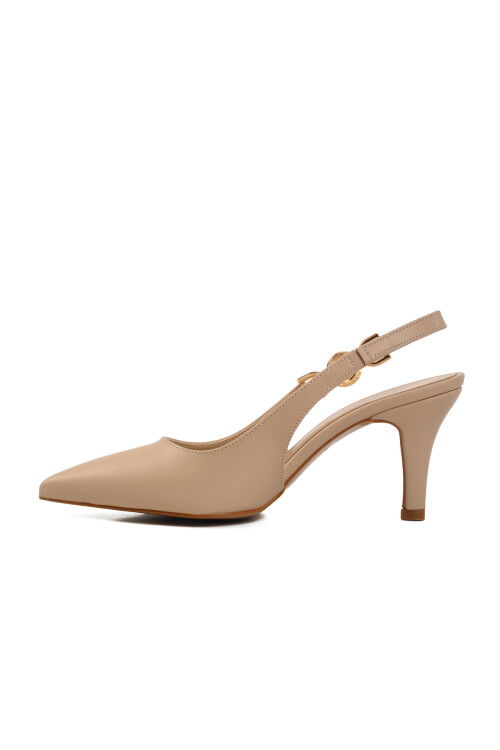 Beige Womens Thin Heel Shoes 312390 Z