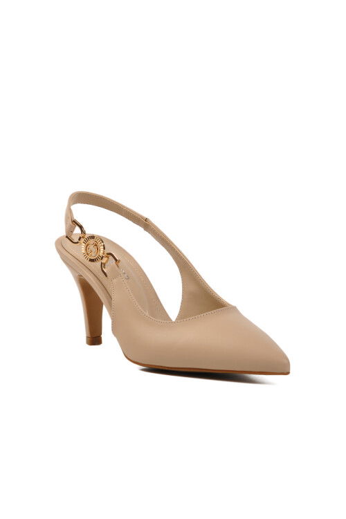 Beige Womens Thin Heel Shoes 312390 Z