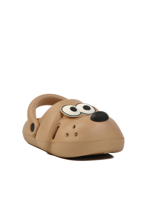 Beige Unisex Kids Sabo Slippers Doggy B